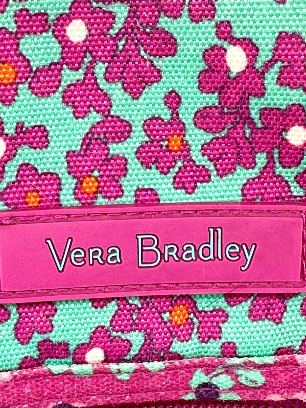 Girls Women Vera Bradley Pink & Teal Floral Backpack Back to School